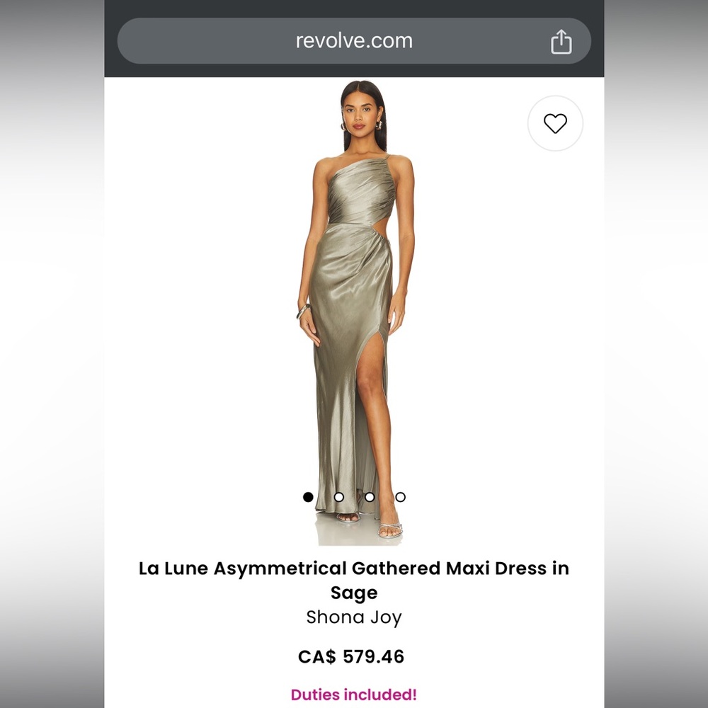 Shona Joy Sage La Lune Asymmetrical Gathered Maxi Dress (Aus 10/US Size 6)
